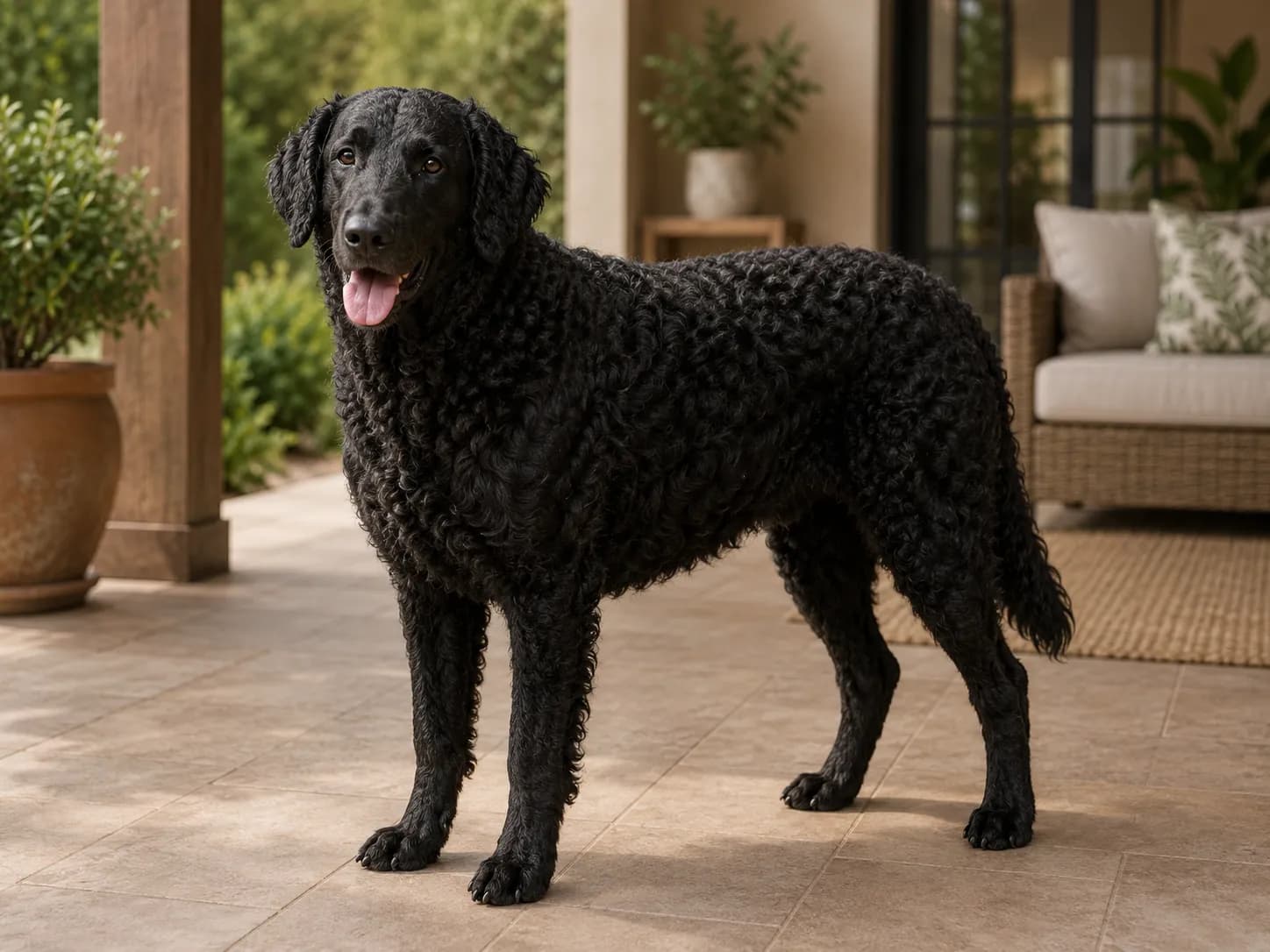 Curly-Coated Retriever dog
